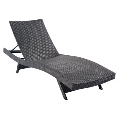 Tabatha All Weather Outdoor Patio Wicker HDPE Rattan Chaise Lounge Chair