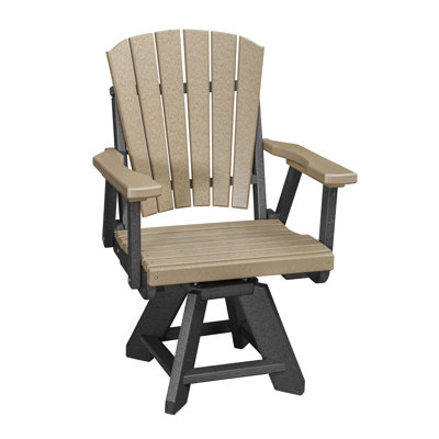 American Furniture Classics Dining Height Swivel Arm Chair in Weatherwood with a Tudor Brown Base by American Furniture Classics