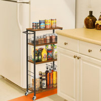 Slim 4 Tier Kitchen Rolling Cart by AKLOV