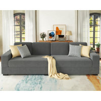 Birkley 112in Couch, Oversized Deep Seat Couch, Corduroy Sofa by Hokku Designs