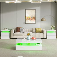 Bhhatu High Gloss 3 Pieces Living Room Table Set by Wade Logan