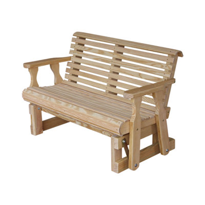 Heavy Duty 800 Lb Roll Back Treated Porch Glider Bench, 4ft by Amish Casual