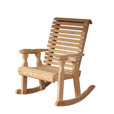 Heavy Duty 600 Lb Roll Back Treated Rocking Chair, Cupholders by Amish Casual