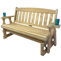 Amish Casual Heavy Duty 800 lbs Mission Treated Porch Glider Bench, With Cupholders (4 Foot) by Amish Casual