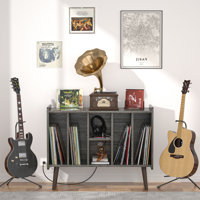 33" Media Shelves Cabinet With Power Outlet and USB Charging Port by George Oliver