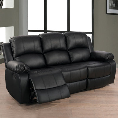 Diljan Faux Leather Pillow Top Arm Reclining Sofa by Latitude Run