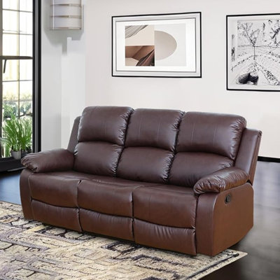 Diljan Faux Leather Pillow Top Arm Reclining Sofa by Latitude Run