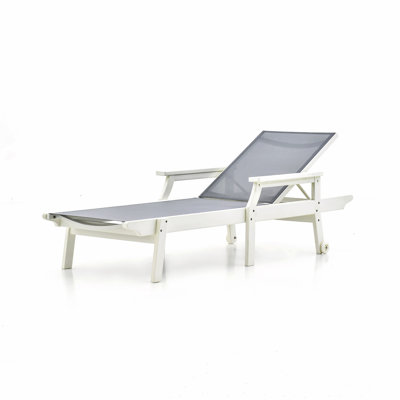 Lourmarin Outdoor Chaise Lounger with Armrest by Lark Manor