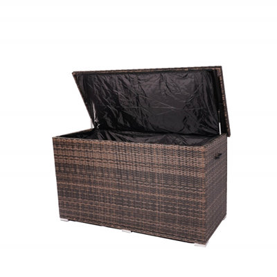 286-Gallon Large Outdoor Storage Box – Aluminum Frame, Waterproof Liner, Dual Gas Lifts by Abrihome