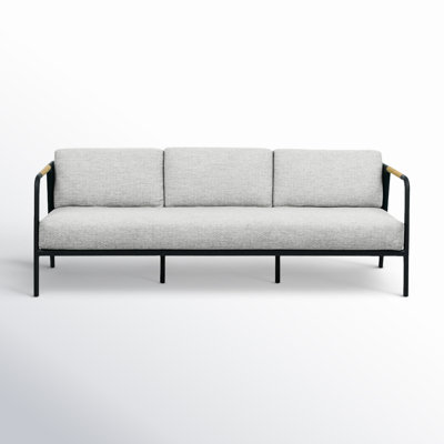 Carly Wicker Deep Seating Loveseat with Teak Arm Accents by AllModern