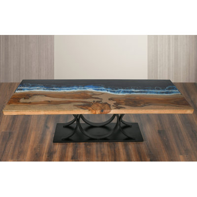 Bayshore Artistic Floating Teak Table With Black Base by AFD Home