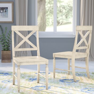 Liza Solid Wood Cross Back Side Chair by August Grove