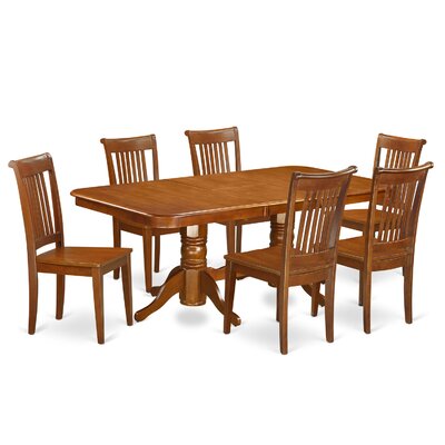 Pillsbury 7 - Piece Butterfly Leaf Rubberwood Solid Wood Dining Set by August Grove