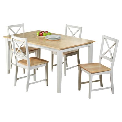 Crossback 5 Piece 4-Person Dining Set by August Grove