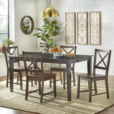 Crossback 5 Piece 4-Person Dining Set by August Grove