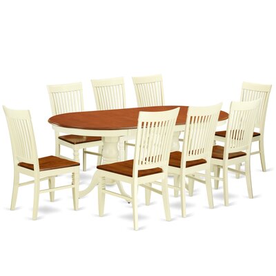 Pilcher 9 - Piece Rubber Solid Wood Dining Set by August Grove
