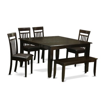 Pilning 6 Piece Butterfly Leaf Rubber Solid Wood Dining Set by August Grove