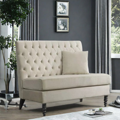 Velvet Upholstered Bench by A UNIQUE LIGHT, LLC