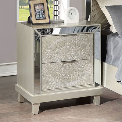 Haferd 2 - Drawer Nightstand in Gray/Silver by Andrew Home Studio