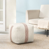 Marta Stripe Upholstered Pouf Ottoman