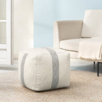 Marta Stripe Upholstered Pouf Ottoman
