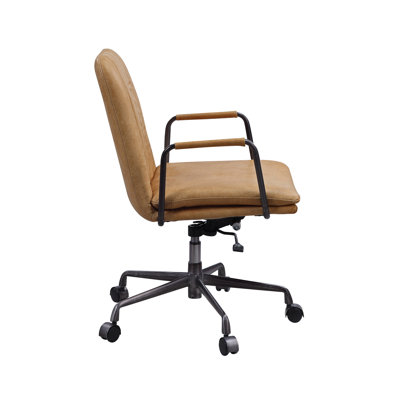 Lamori Office Chair In Rum Top Grain Leather by 17 Stories