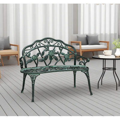 Durable Cast Outdoor Bench with Ergonomic Backrest and Armrests by TOKYODO