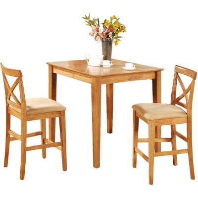 Pleasant View 2 - Person Rubberwood Solid Wood Dining Set by Alcott Hill