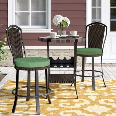 Stoneham 3 Piece Sunbrella Bar Height Dining Set with Cushions