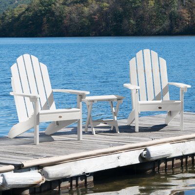 Anette Plastic Adirondack Chair with Table by Sol 72 Outdoor