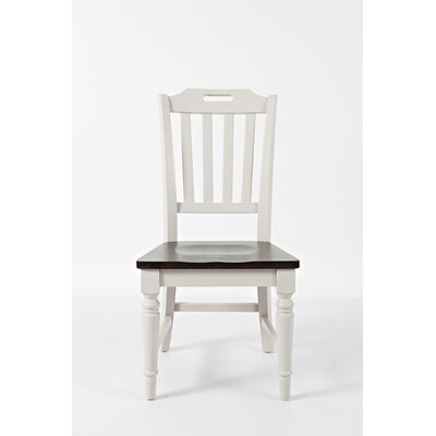 Iyad Slat Back Side Chair in Dark Brown/Soft Gray by Lark Manor