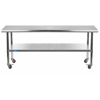 24x60 Rolling Prep Table With Stainless Steel Top by Amgood