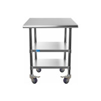 20x20 Rolling Prep Table With Stainless Steel Top And 2 Shelves by Amgood