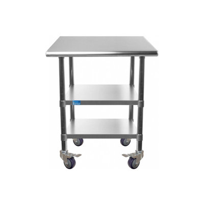 30x30 Rolling Prep Table With Stainless Steel Top And 2 Shelves by Wayfair Samples
