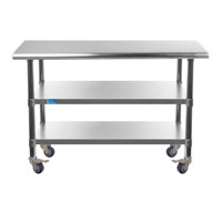 30x36 Rolling Prep Table With Stainless Steel Top And 2 Shelves by Amgood