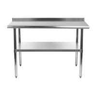 24" X 48" Stainless Steel Prep Table With 1.5" Backsplash by Amgood