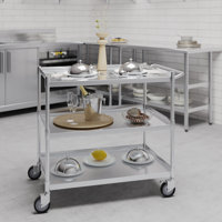 3 Shelf Stainless Steel Tubular Cart. 21 in. x 33 in. x 33 in. by Amgood
