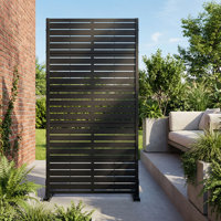Privacy Metal Screen Fence Panel Horizontal Stripe Pattern by Dovelina