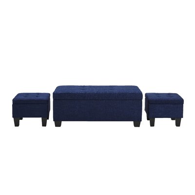 Edyth 17" Wide Tufted Rectangle Storage Ottoman