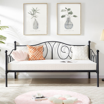 Korecky Twin Size Daybed Frame, Metal Daybed Frame with Headboard, Sofa Bed for Living Room Guest Room by 17 Stories