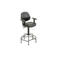 Interion Vinyl Armless Spider Base Shop Stool, Black by Global Industrial