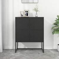 Delani Storage Cabinet Sideboard Cabinet for Entryway Bedroom Office Steel by Latitude Run
