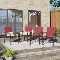 Argyri Powder-coated Steel Outdoor Dining Armchair by Lark Manor