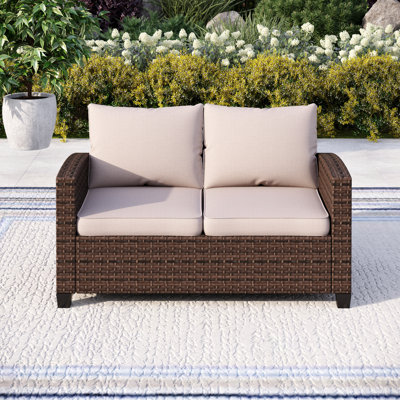 Argyri Stylish Wicker Outdoor Patio Loveseat by Lark Manor