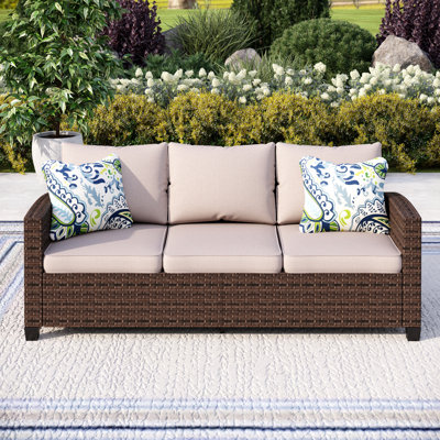 Argyri Stylish Wicker Outdoor Patio Sofa & All-Weather Rattan by Lark Manor