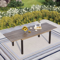 Romio Rectangle Metal Frame Patio Dining Table by Hokku Designs