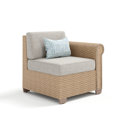 Outdoor Conversation Patio Sofa Chair Left Arm With Rattan