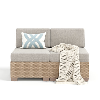 2-seat Outdoor Conversation Patio Sofa With Rattan by Alphamarts