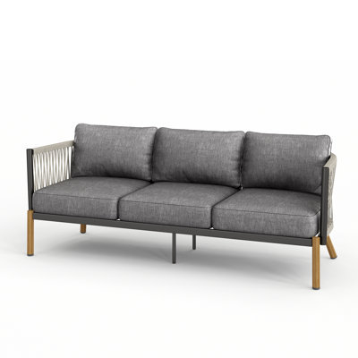 Wide Outdoor Patio Sofa With Cushions by Alphamarts