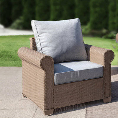 Wicker Double Armrest Single Sofa by Alphamarts